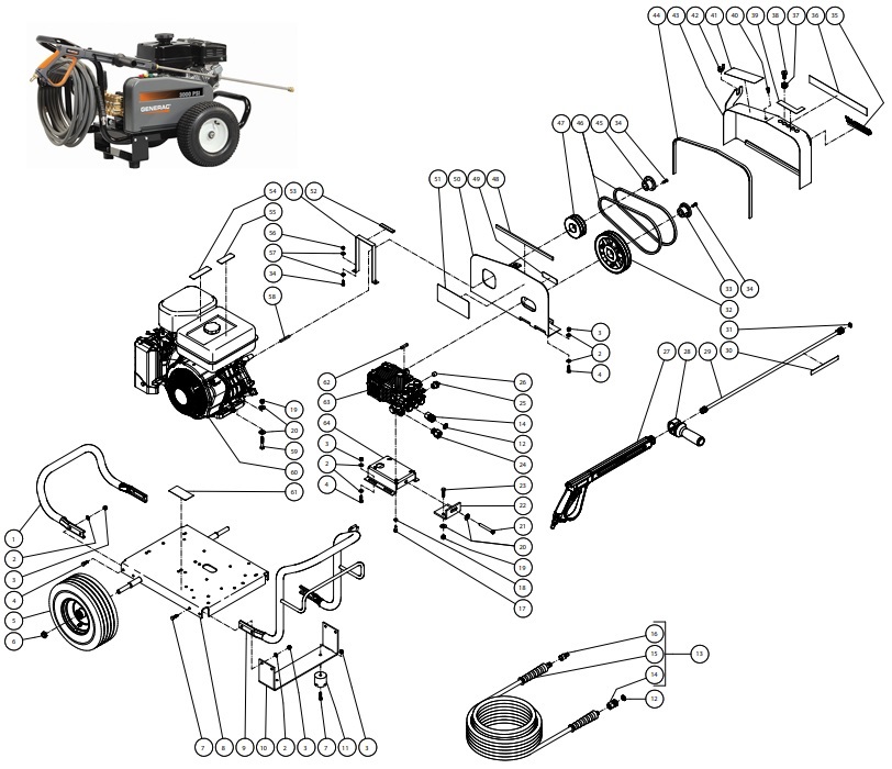 generac 0062290 Power Washer repair Parts